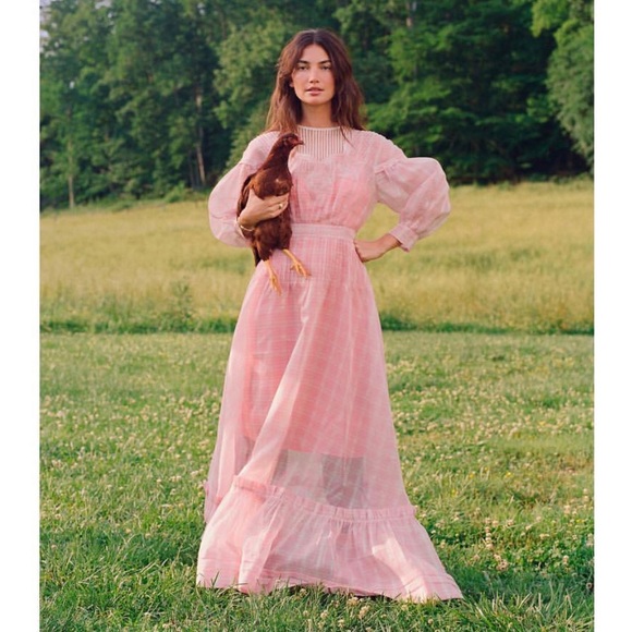 Calvin Klein check print silk gown - Picture 5 of 11